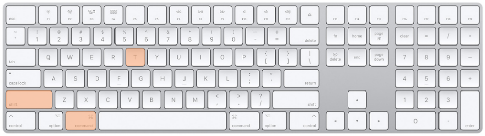 Apple Keyboard Cmd-Shift-T