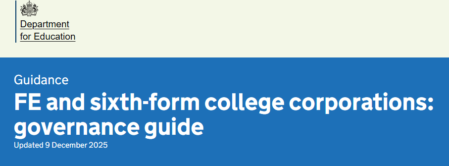 Department for Education Further Education Guidance banner